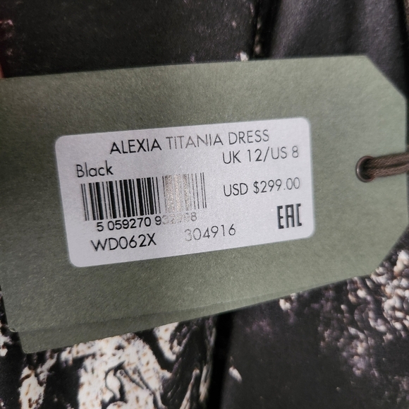 NWT All Saints Alexia Titania Silk Asymmetrical Sill Blend Dress Sz 8 - Picture 13 of 14